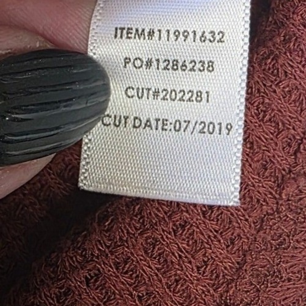 Torrid Burgundy Waffle Knit Lace Trim Long Sleeve Top Plus Size 1 - Picture 7 of 10